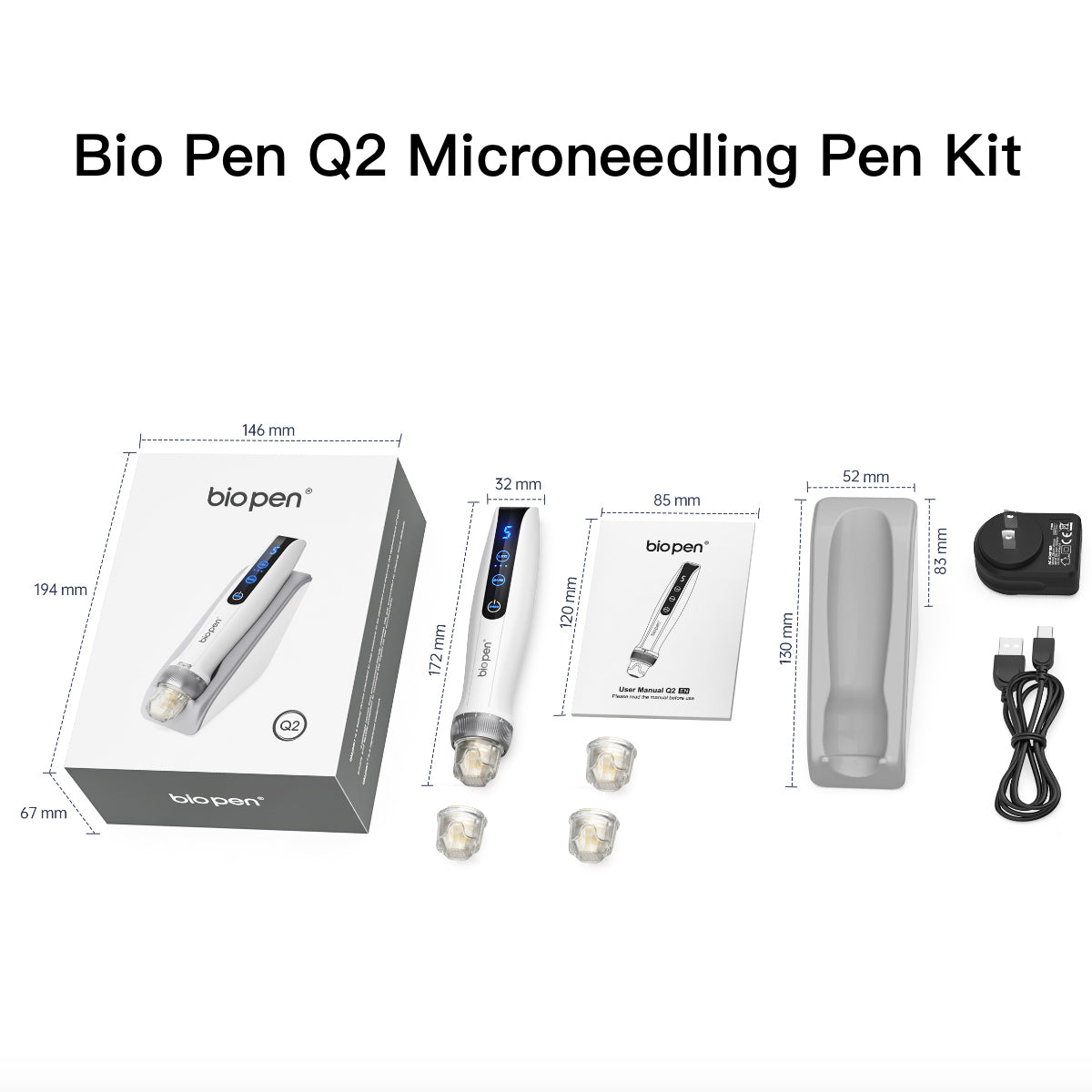 Bio Pen Q2 Microneedling Pen Kit (4 Cartridges)