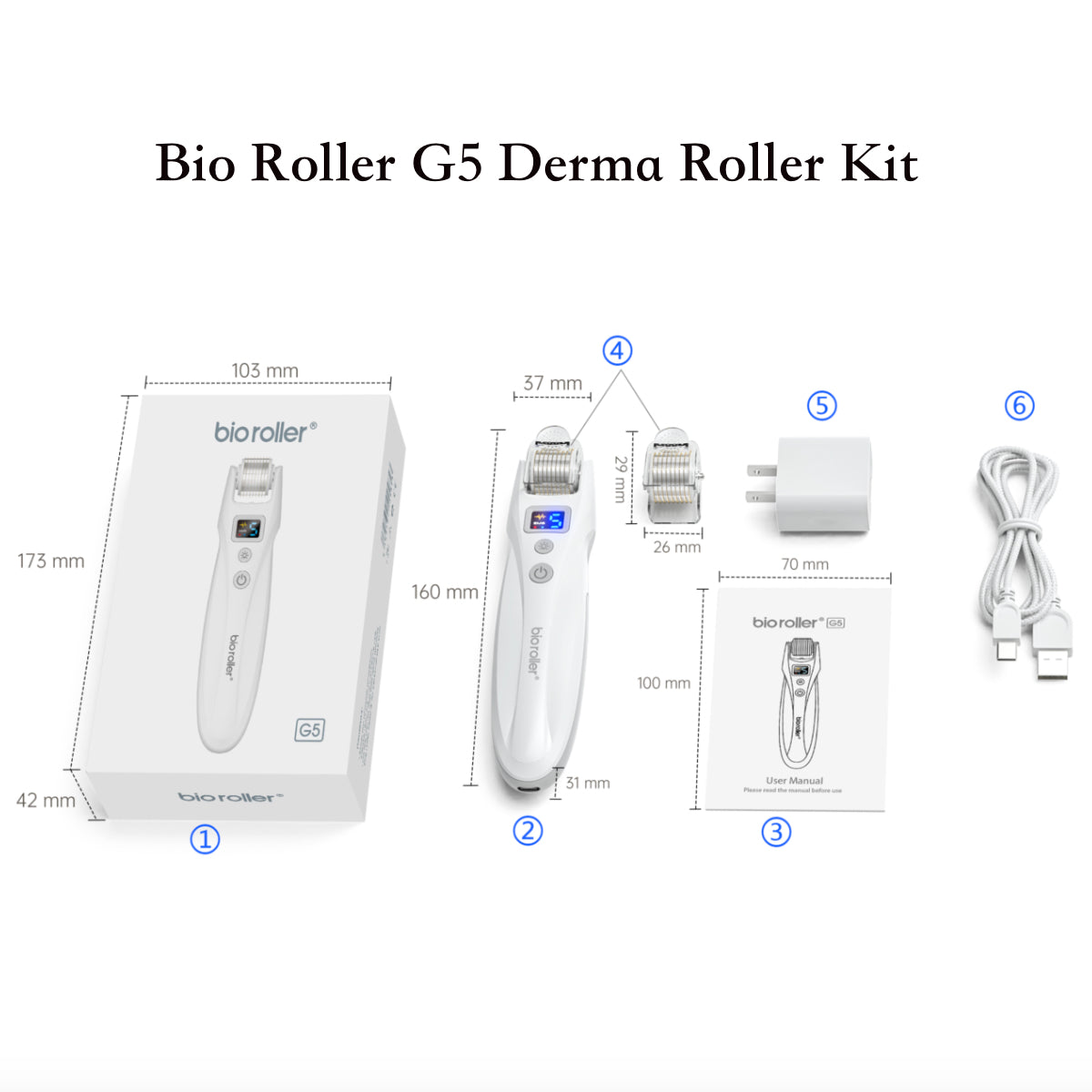 Bio Roller G5 Derma Roller With Micro Current & LED Light