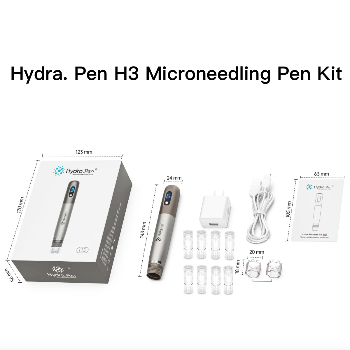 Hydra. Pen H3 Automatic Infusion Microneedling Pen Kit (8 Cartridges)